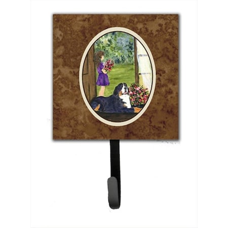Jensendistributionservices 4.25 x 6 in. Little Girl with Her Bernese Mountain Dog Leash Or Key Hook MI1713535